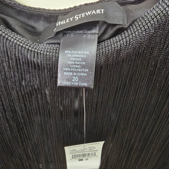 Black Fringe Flapper Dress NWT | Ashley Stewart 20 | Gatsby Party Formal - Picture 6 of 9